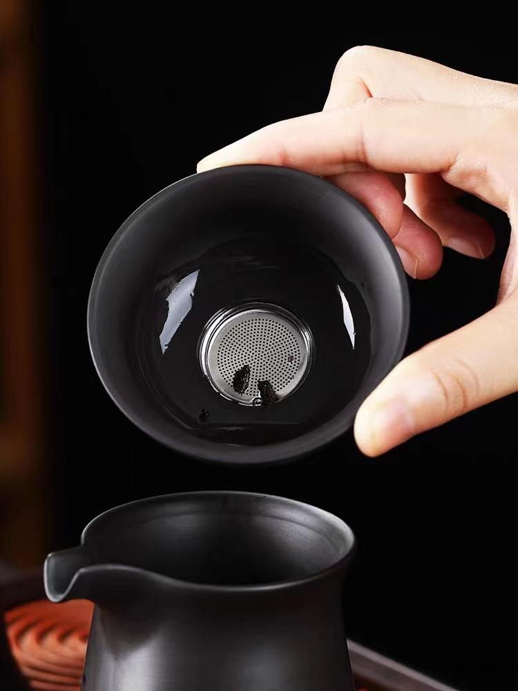 黑泥紫砂功夫茶具套裝家用簡(jiǎn)約泡 茶器整套高檔紫砂茶具中式送禮用